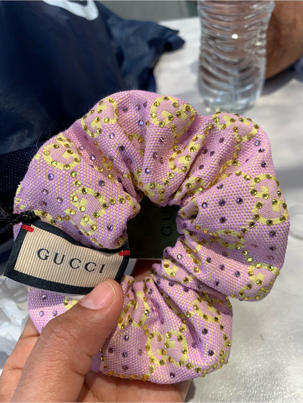Gucci Pink Scrunchie with Gold Logo Embellishment - Picture 8 of 12